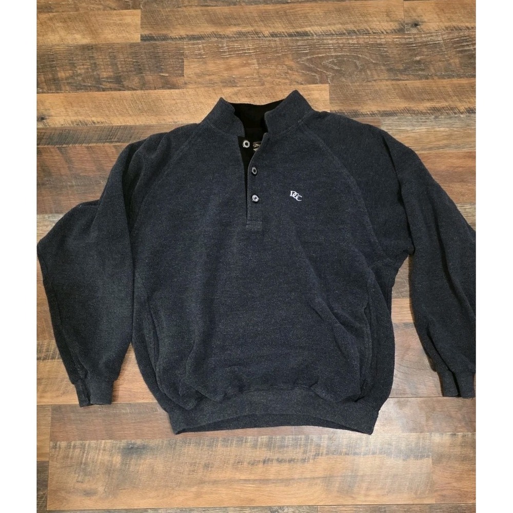 Straight Down 3 Button Pullover Shirt Men Sz M Gray Performance Golf USA